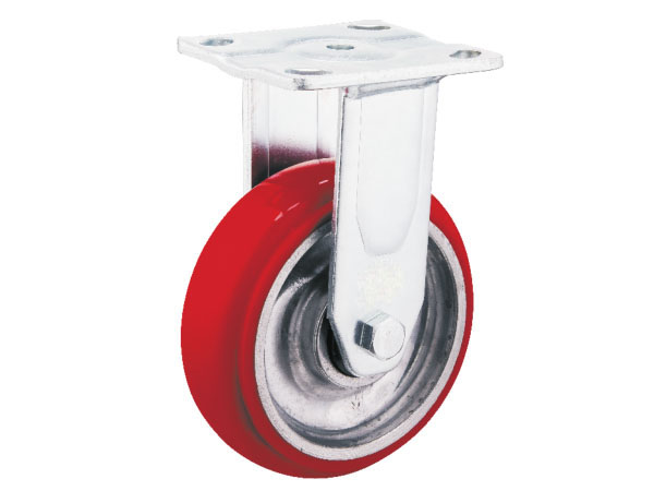 6mm Yoke Heavy Duty Caster With Aluminum Rim PU wheel(Circular tyre)-Fixed