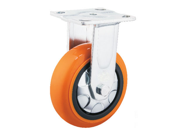 6mm Yoke Heavy Duty Caster With Plastic Rim PU wheel(Circular tyre)