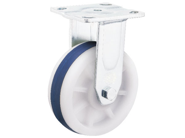 6mm Yoke Heavy Duty Caster With Nylon And Elastic Rubber Wheel-Fixed